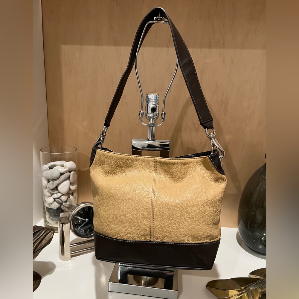 Tignanello Beige and Dark Brown Bag